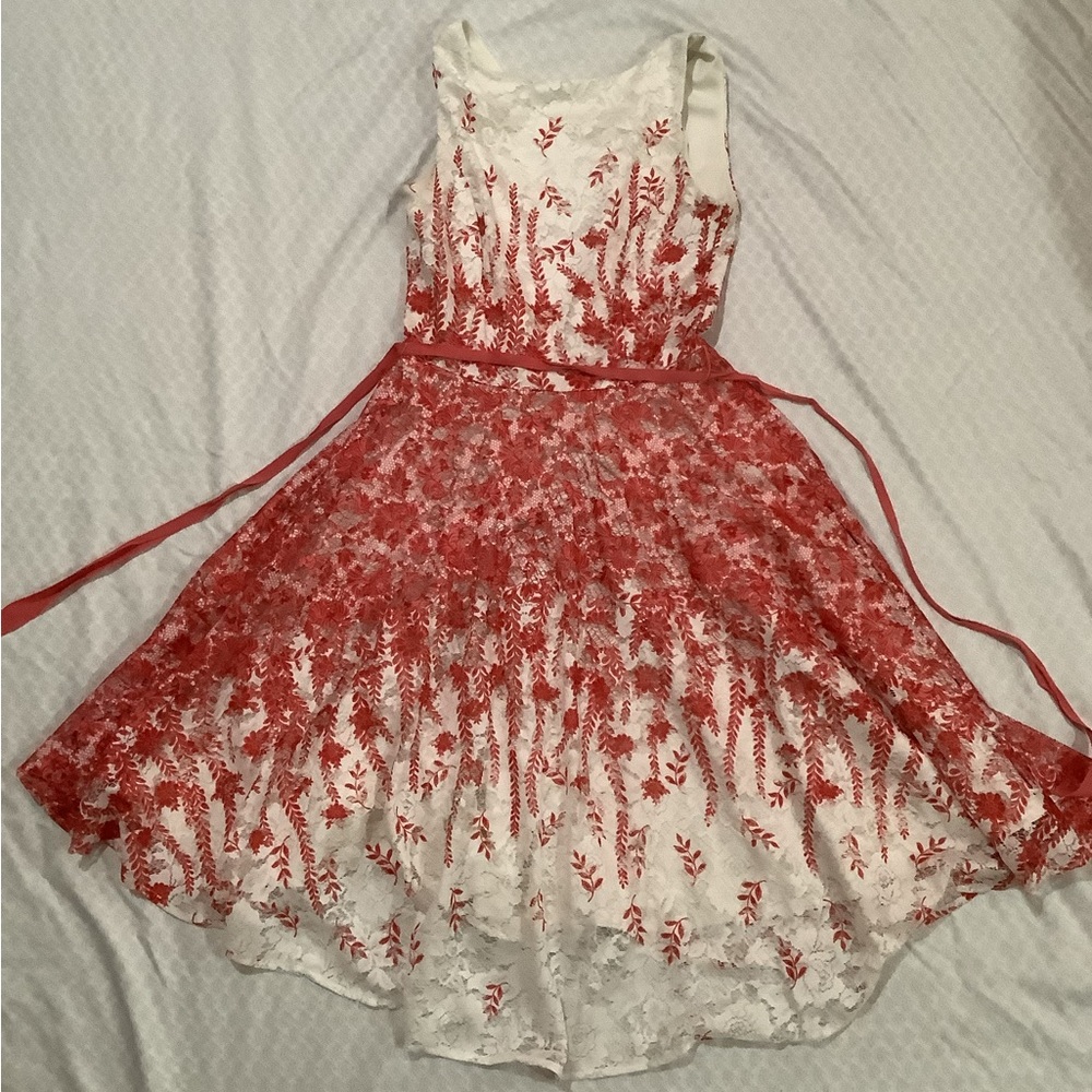 Lace White and Red Danny & Nicole size 4 dress. like new condition.